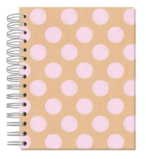 Buch A5 Shabby Punkte Rosa